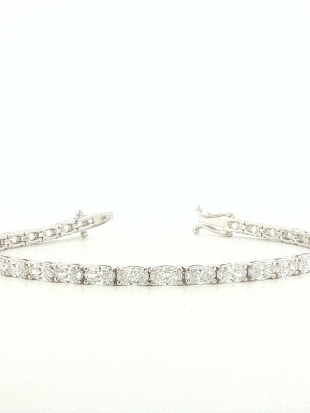 6.50Ct Oval Cut Lab Grown Diamond Tennis Bracelet in 14K Gold